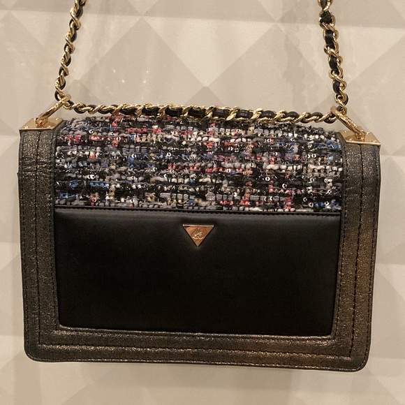 Sam Edelman shoulder bag AND cross body with gold hardware velvet tweed beaded - Picture 6 of 12